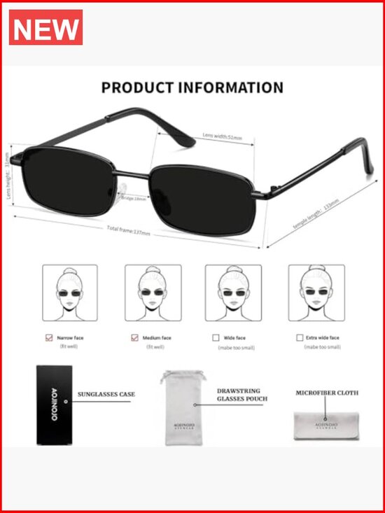 90s Y2K Retro Narrow Square Sunglasses Women Men main image 5